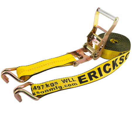 Erickson 2"X27Ft 10,000 lb Ratchet Strap w/ Dbl J Hks w/ Aluminum Handle Bulk 78627